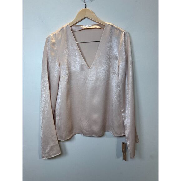 Reformation Women's Size XS Tan Ian Top V-Neck Long Sleeve NWT - Picture 2 of 9